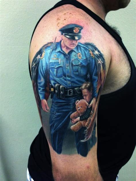 police warrior tattoos|police officer tattoo designs.